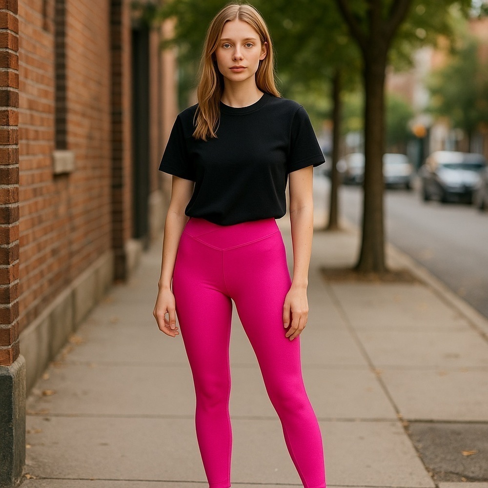 Pink Women's Sexy Shiny Leggings Stretch Dance Yoga Party Neon pants
New